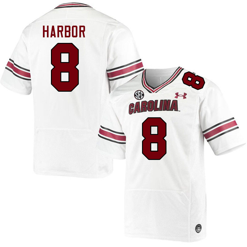 Men #8 Nyck Harbor South Carolina Gamecocks 2023 College Football Jerseys Stitched-White